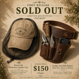 Fiora Lab Protective Garden Cap & Tool Belt Holster Bundle